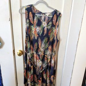 Tropical Maxi Dress With Pockets 2X Terra & Sky